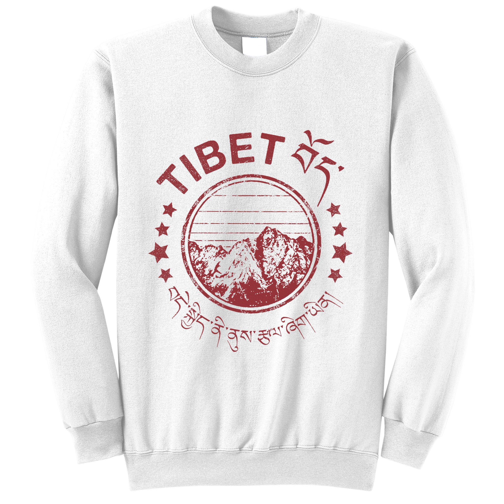 Tibet Vintage Mountains Tibetan Script Sweatshirt