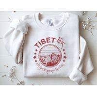 Tibet Vintage Mountains Tibetan Script Sweatshirt