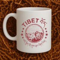 Tibet Vintage Mountains Tibetan Script Mug