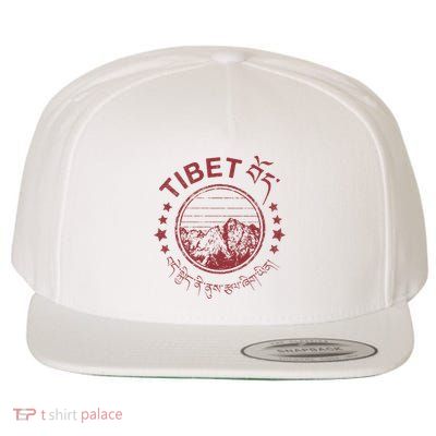 Tibet Vintage Mountains Tibetan Script Wool Snapback Cap