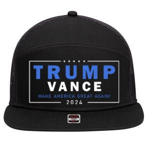 Trump Vance Make America Great Again 2024 Usa 7 Panel Mesh Trucker Snapback Hat