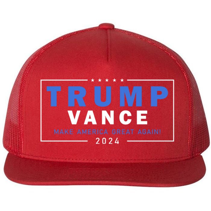 Trump Vance Make America Great Again 2024 Usa Flat Bill Trucker Hat