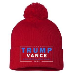 Trump Vance Make America Great Again 2024 Usa Pom Pom 12in Knit Beanie