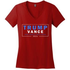 Trump Vance Make America Great Again 2024 Usa Women's V-Neck T-Shirt