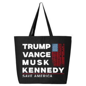 Trump Vance Musk Kennedy Save America 2024 25L Jumbo Tote