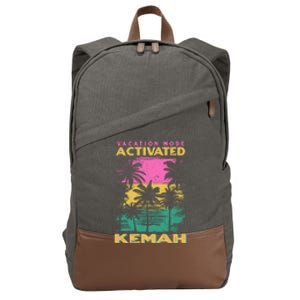 Texas Vacation Mode Activated Kemah Cute Gift Cotton Canvas Backpack