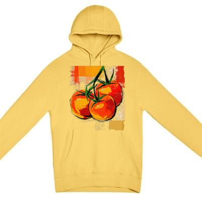 Tomato Vegetable Motif Art Tomato Premium Pullover Hoodie