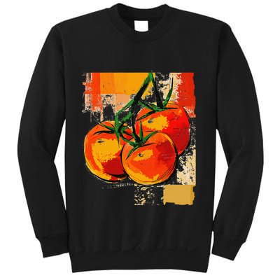 Tomato Vegetable Motif Art Tomato Sweatshirt
