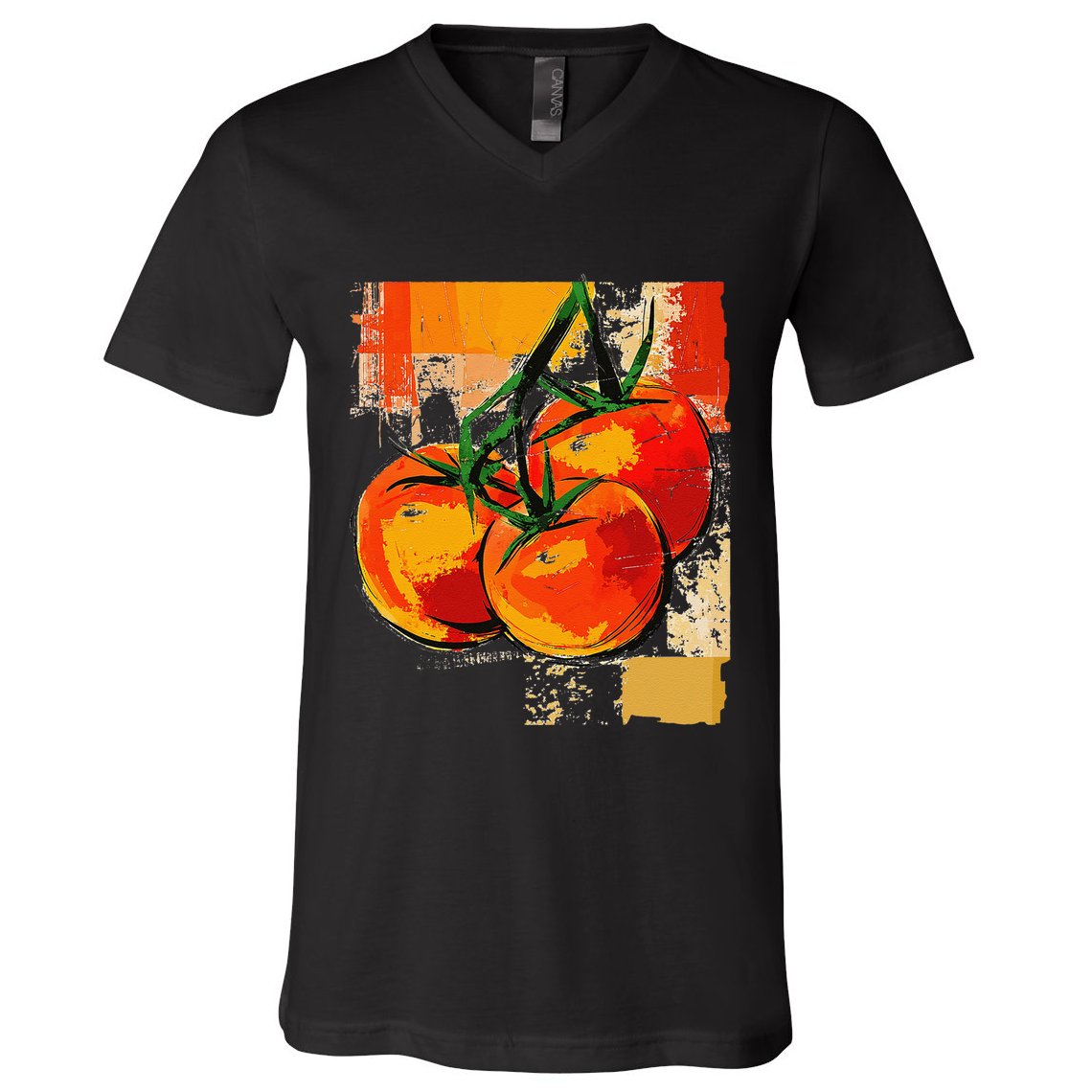 Tomato Vegetable Motif Art Tomato V-Neck T-Shirt