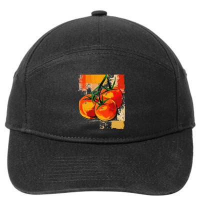 Tomato Vegetable Motif Art Tomato 7-Panel Snapback Hat
