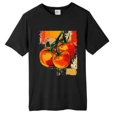 Tomato Vegetable Motif Art Tomato Tall Fusion ChromaSoft Performance T-Shirt