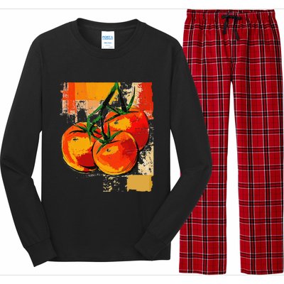 Tomato Vegetable Motif Art Tomato Long Sleeve Pajama Set