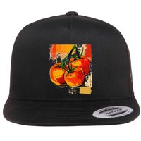 Tomato Vegetable Motif Art Tomato Flatbill Hat