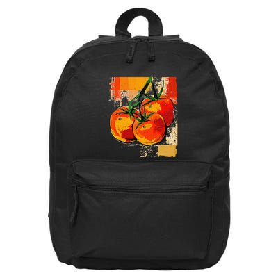 Tomato Vegetable Motif Art Tomato 16 in Basic Backpack