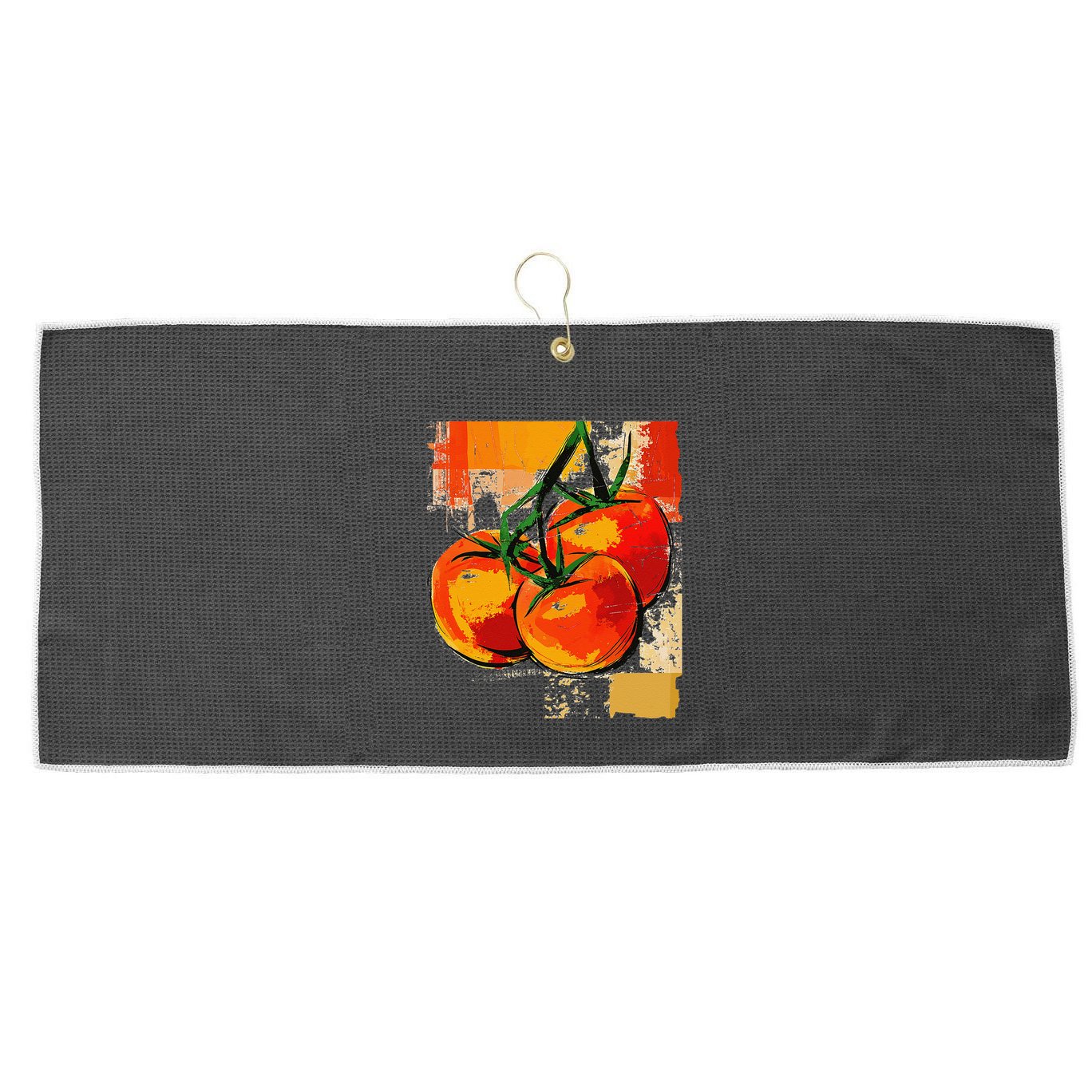 Tomato Vegetable Motif Art Tomato Large Microfiber Waffle Golf Towel