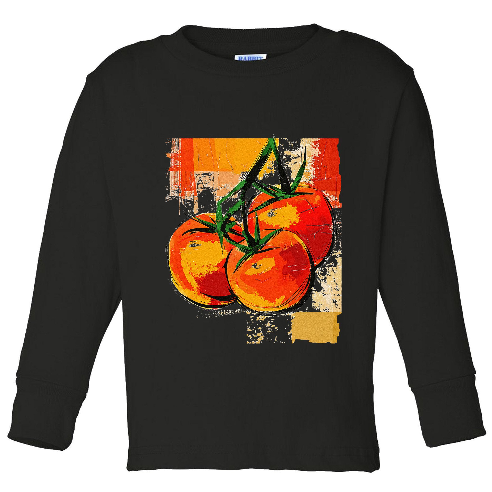 Tomato Vegetable Motif Art Tomato Toddler Long Sleeve Shirt