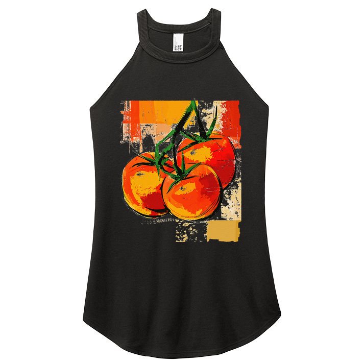 Tomato Vegetable Motif Art Tomato Women's Perfect Tri Rocker Tank