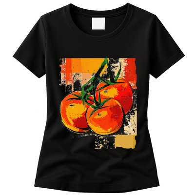 Tomato Vegetable Motif Art Tomato Womens T-Shirt