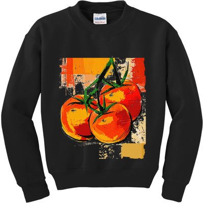 Tomato Vegetable Motif Art Tomato Kids Sweatshirt