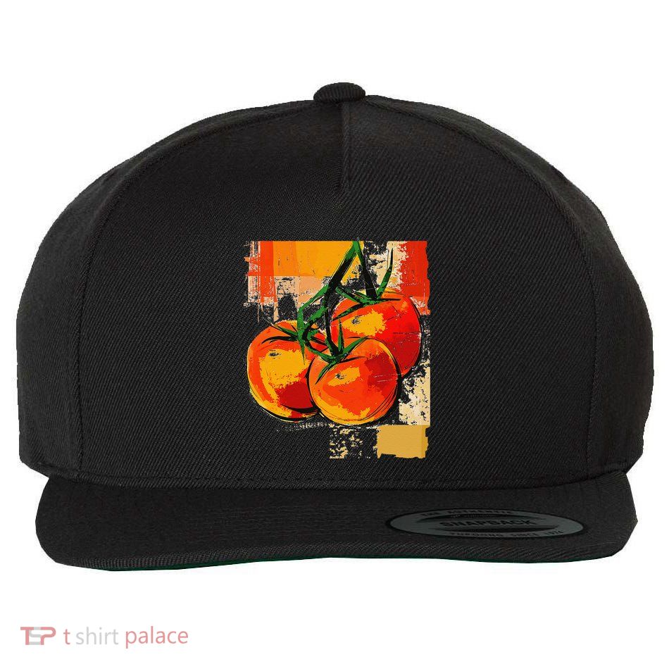Tomato Vegetable Motif Art Tomato Wool Snapback Cap