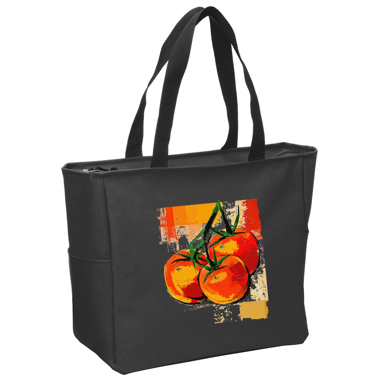 Tomato Vegetable Motif Art Tomato Zip Tote Bag