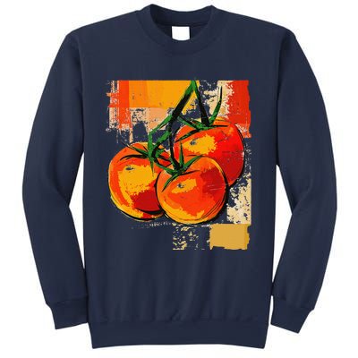 Tomato Vegetable Motif Art Tomato Sweatshirt