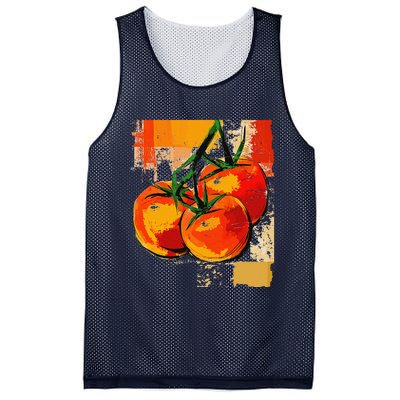 Tomato Vegetable Motif Art Tomato Mesh Reversible Basketball Jersey Tank