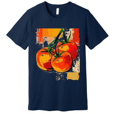 Tomato Vegetable Motif Art Tomato Premium T-Shirt