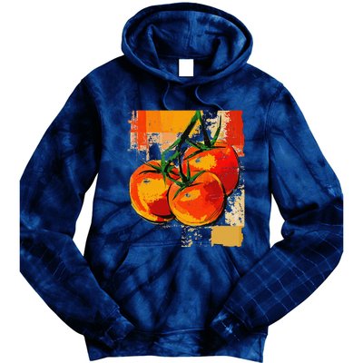 Tomato Vegetable Motif Art Tomato Tie Dye Hoodie