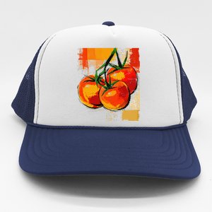 Tomato Vegetable Motif Art Tomato Trucker Hat