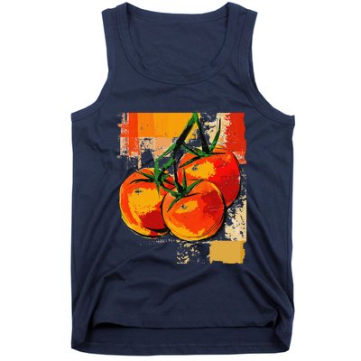 Tomato Vegetable Motif Art Tomato Tank Top