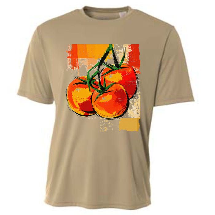 Tomato Vegetable Motif Art Tomato Cooling Performance Crew T-Shirt