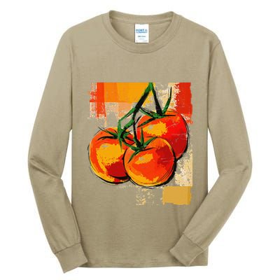 Tomato Vegetable Motif Art Tomato Tall Long Sleeve T-Shirt
