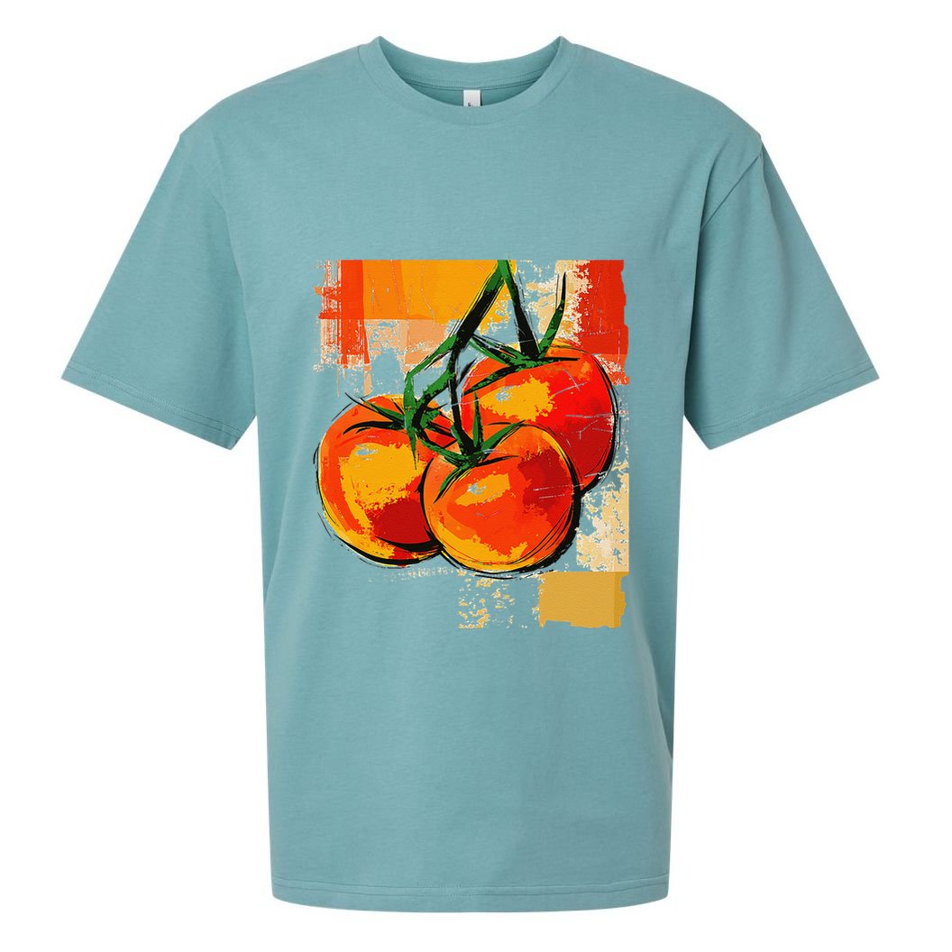 Tomato Vegetable Motif Art Tomato Sueded Cloud Jersey T-Shirt