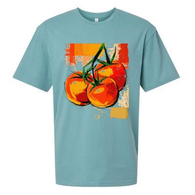 Tomato Vegetable Motif Art Tomato Sueded Cloud Jersey T-Shirt