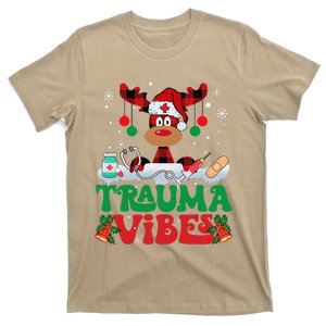 Trauma Vibes Nurse Reindeer Santa Stethoscope Christmas T-Shirt