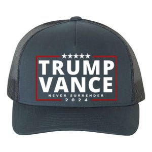 Trump Vance Never Surrender 2024 Politcal Yupoong Adult 5-Panel Trucker Hat