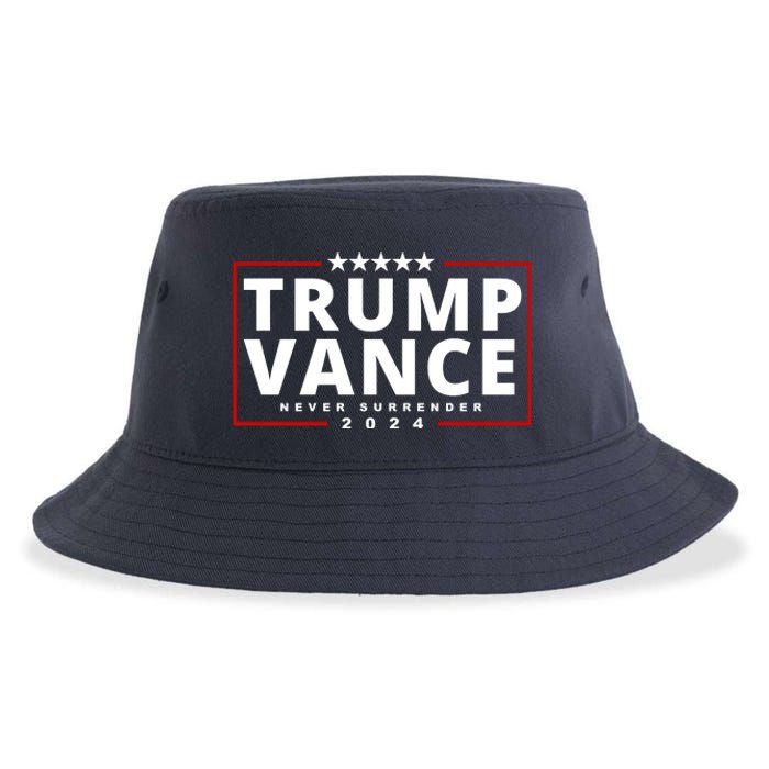 Trump Vance Never Surrender 2024 Politcal Sustainable Bucket Hat