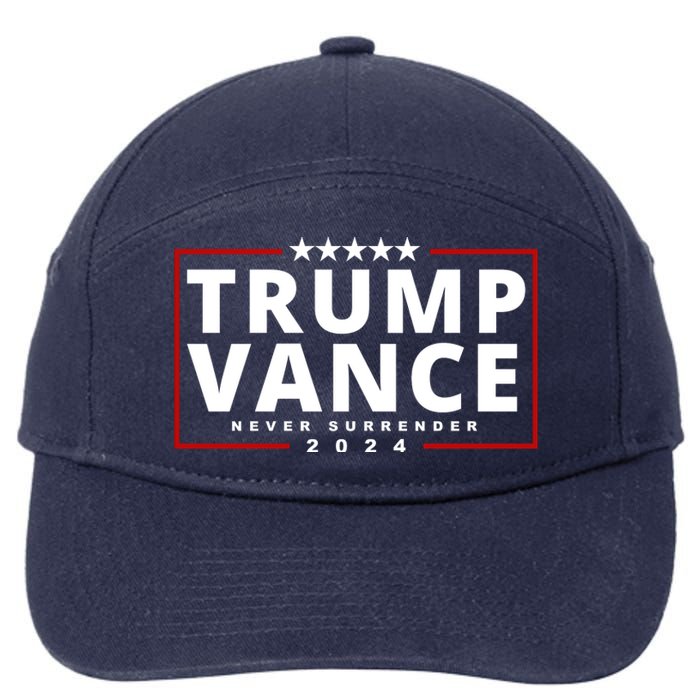 Trump Vance Never Surrender 2024 Politcal 7-Panel Snapback Hat