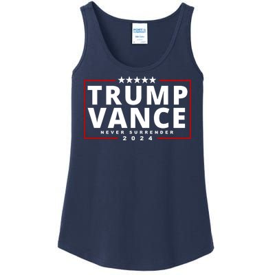 Trump Vance Never Surrender 2024 Politcal Ladies Essential Tank