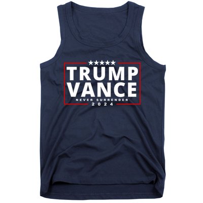 Trump Vance Never Surrender 2024 Politcal Tank Top