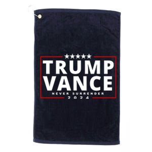 Trump Vance Never Surrender 2024 Politcal Platinum Collection Golf Towel