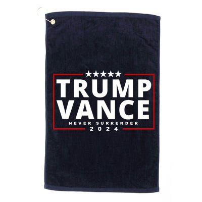 Trump Vance Never Surrender 2024 Politcal Golf Towel
