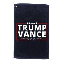 Trump Vance Never Surrender 2024 Politcal Platinum Collection Golf Towel