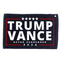 Trump Vance Never Surrender 2024 Politcal Grommeted Golf Towel