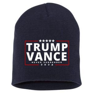 Trump Vance Never Surrender 2024 Politcal Short Acrylic Beanie