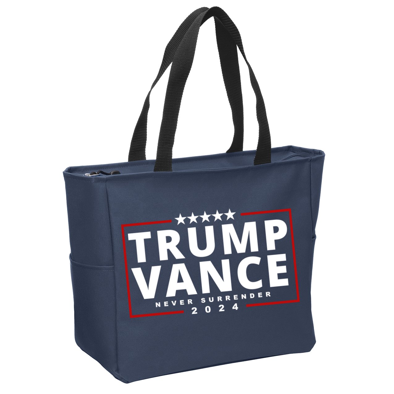 Trump Vance Never Surrender 2024 Politcal Zip Tote Bag