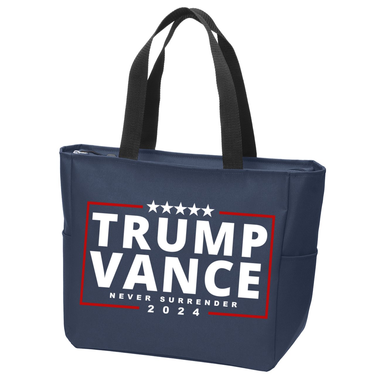 Trump Vance Never Surrender 2024 Politcal Zip Tote Bag