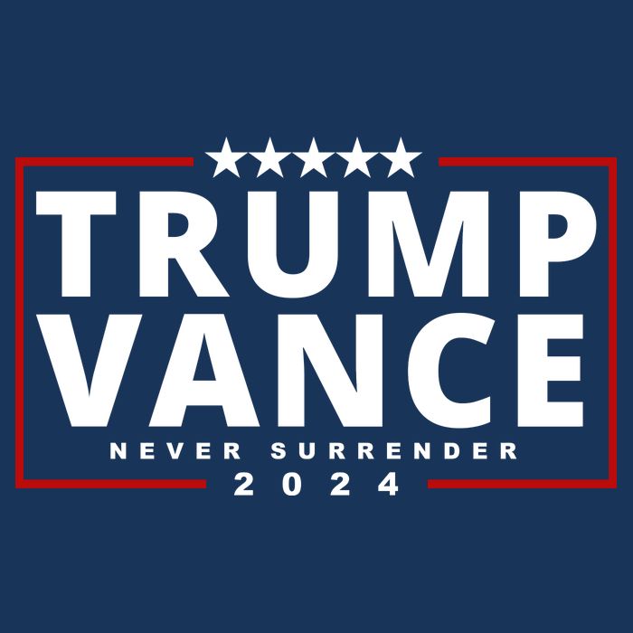 Trump Vance Never Surrender 2024 Politcal Zip Tote Bag