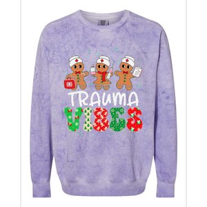 Trauma Vibes Nurse Gingerbread Xmas Stethoscope Christmas Colorblast Crewneck Sweatshirt